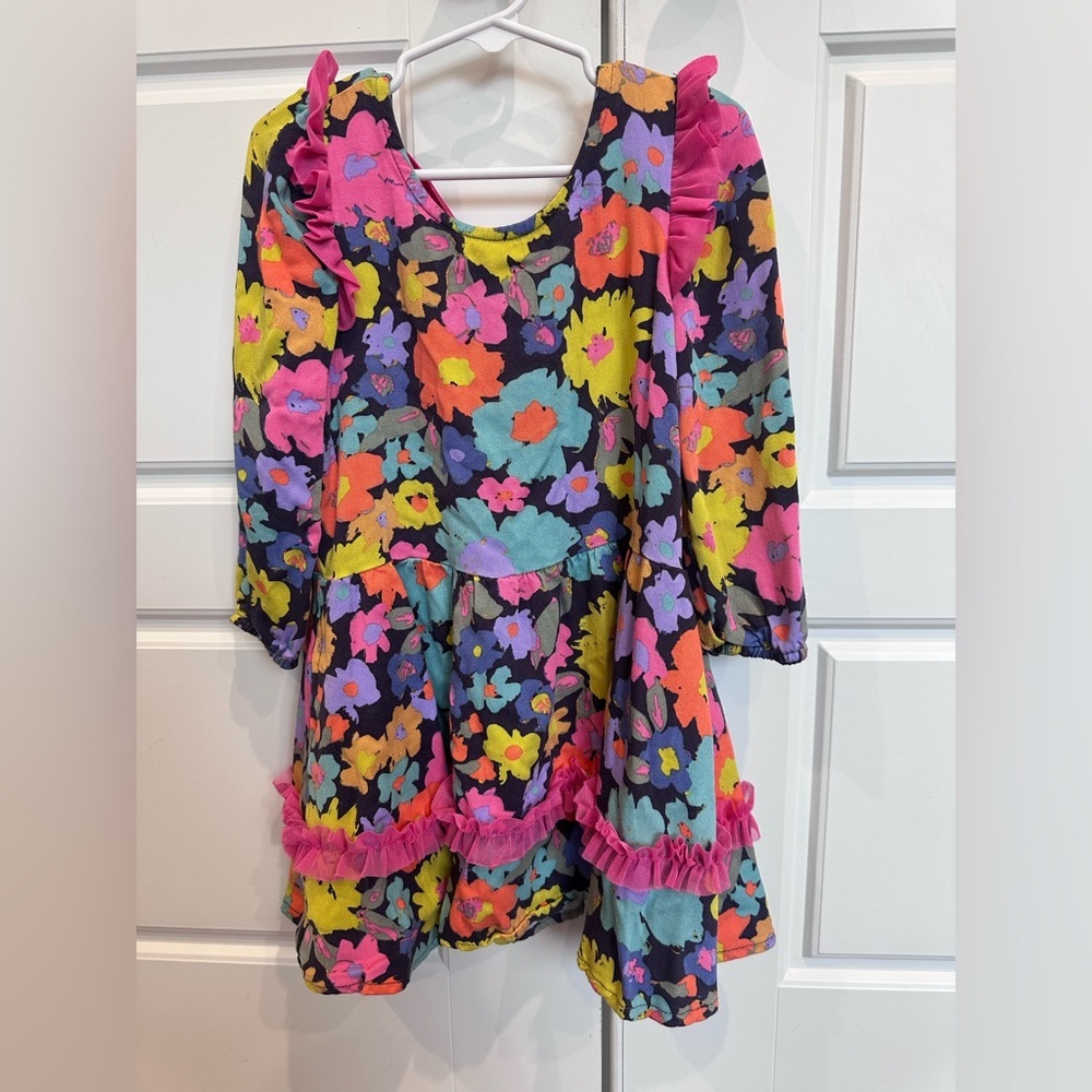 Finding Foxtale Floral Dress with a pink bow size 4 - Picture 2 of 5